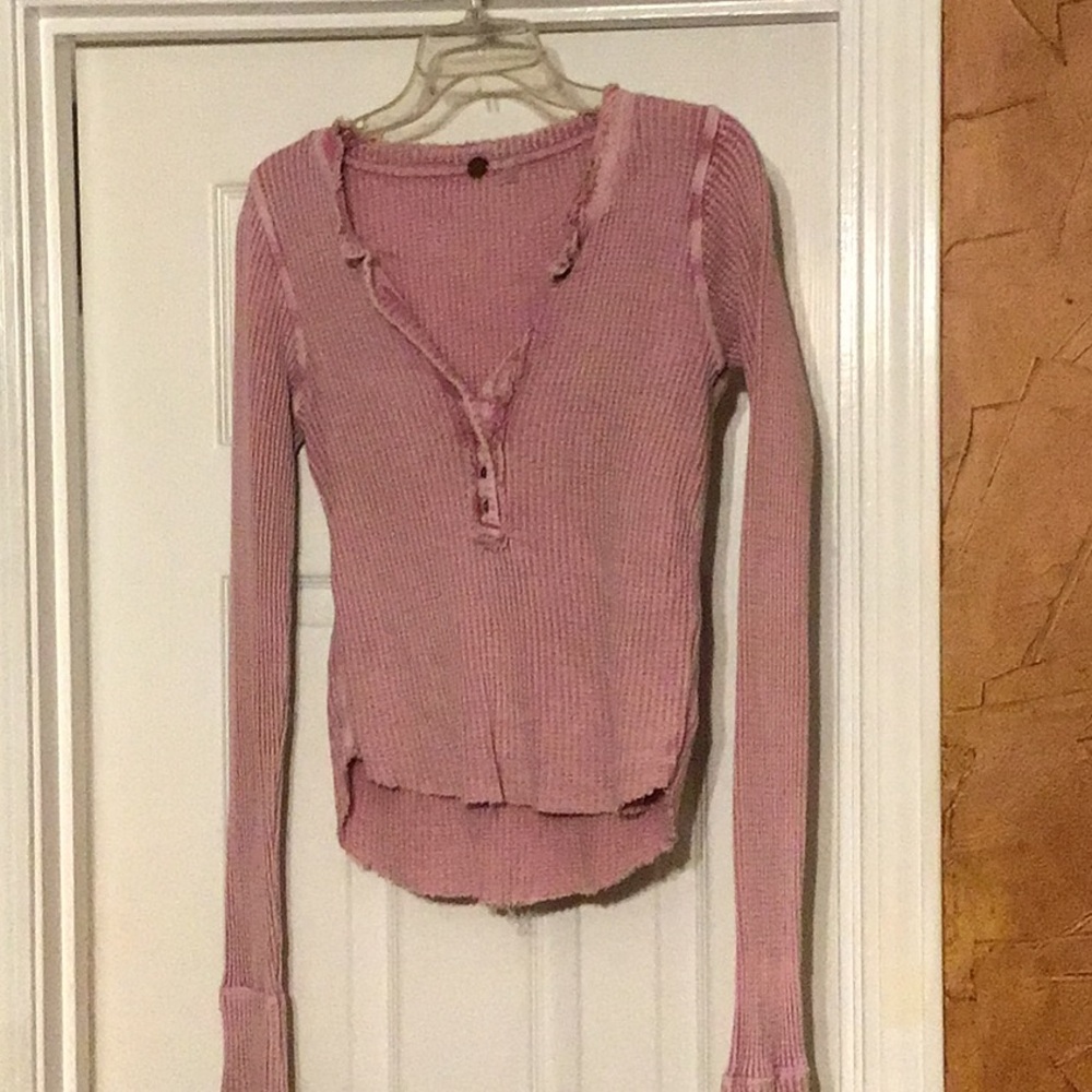 Pink Ribbed Women's Top, Free People